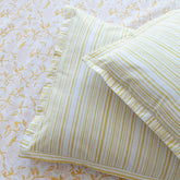 Block Print Cotton Bedsheet & Pillow Covers, Yellow & Orange - Eyaas